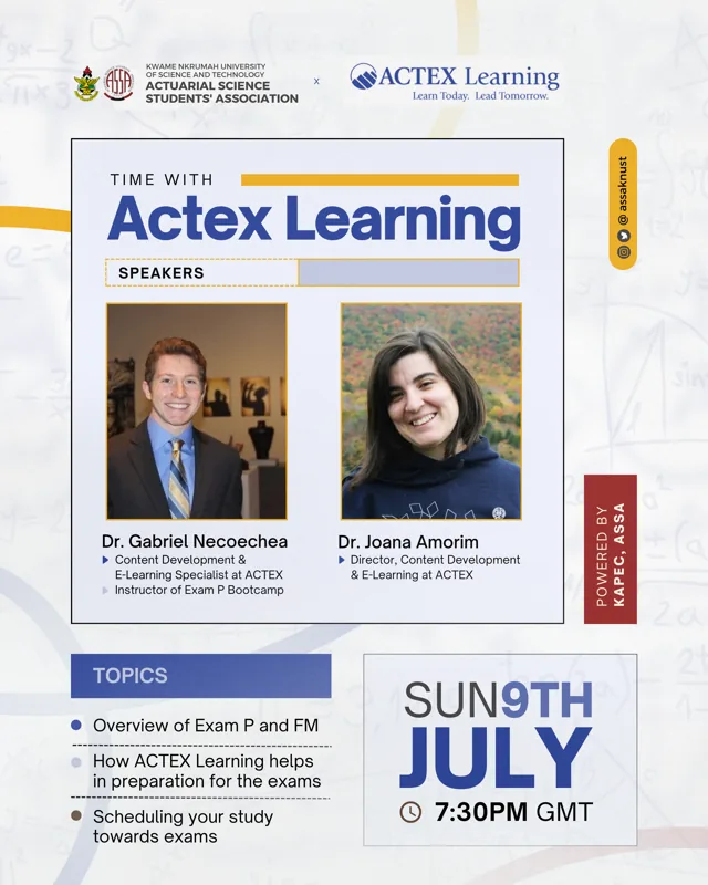 ACTEX Learning × ASSA-KNUST graphic design artwork
