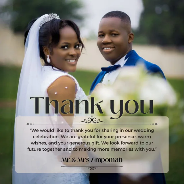 Wedding thank-you card graphic design artwork